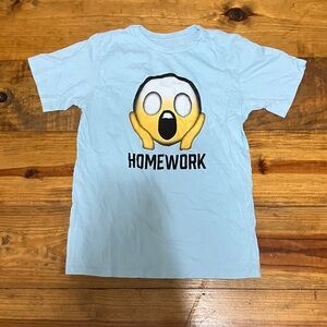 Place Light Blue Homework Emoji Tee